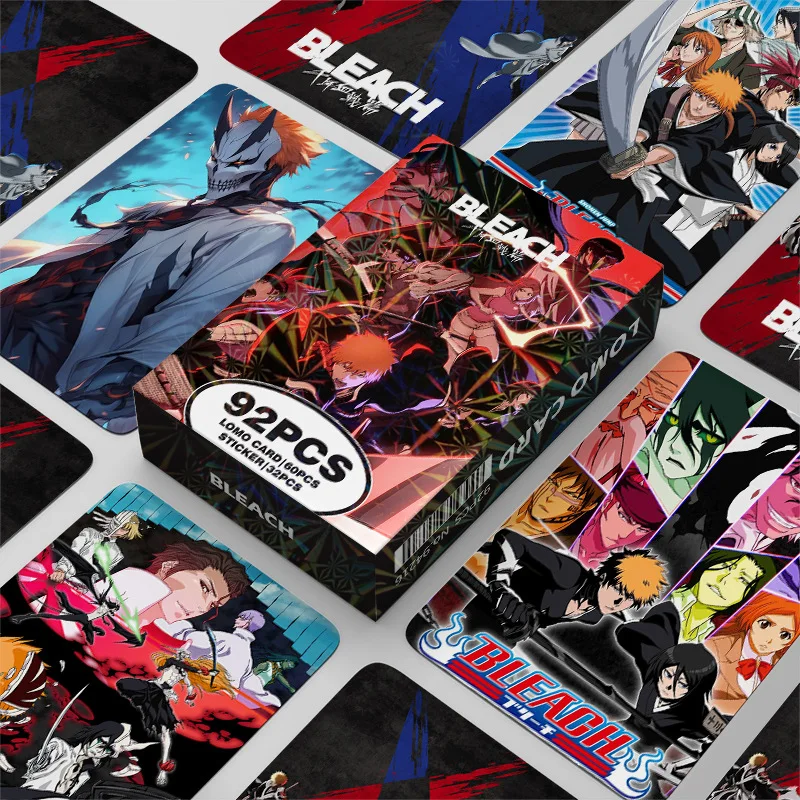 60+32ks/set bielidlá Anime Collection Paper Cards Mini Sticker Cosplay hračky darčeky