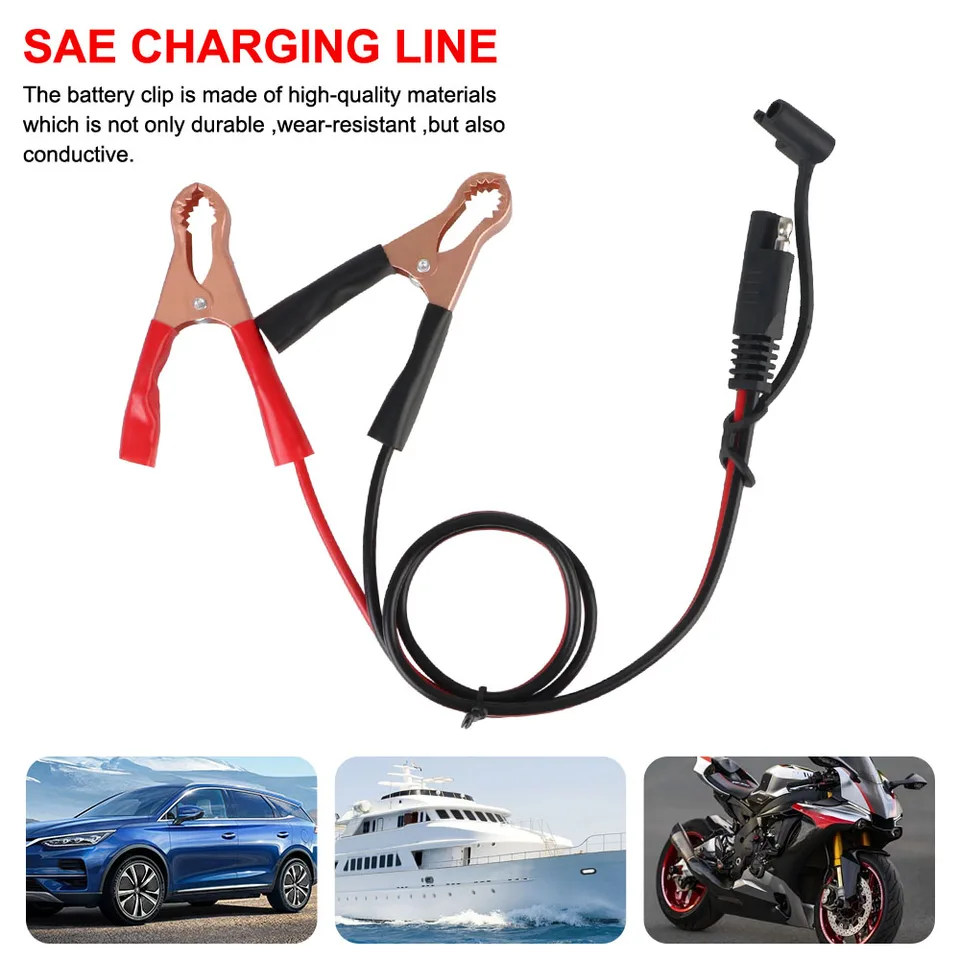 60 cm 16awg až SAE Rýchle odpojte zástrčku batériu na aligátorové svorky Rýchle odpojte aligátor Clips Cable SAE Quick Adapter