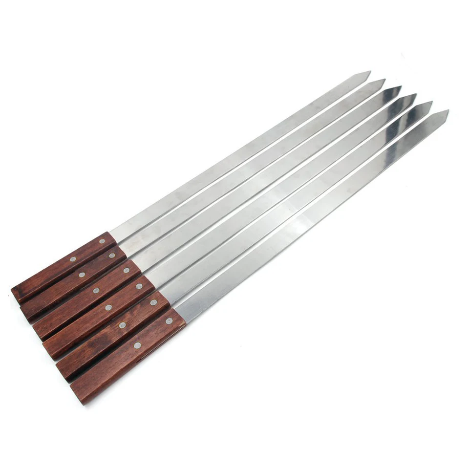 60 cm 23,6 '' veľké grily grily s dlhou rukoväťou grilovacej vidlice z nehrdzavejúcej ocele Brazílsky štýl shish kebab turecké grilovanie