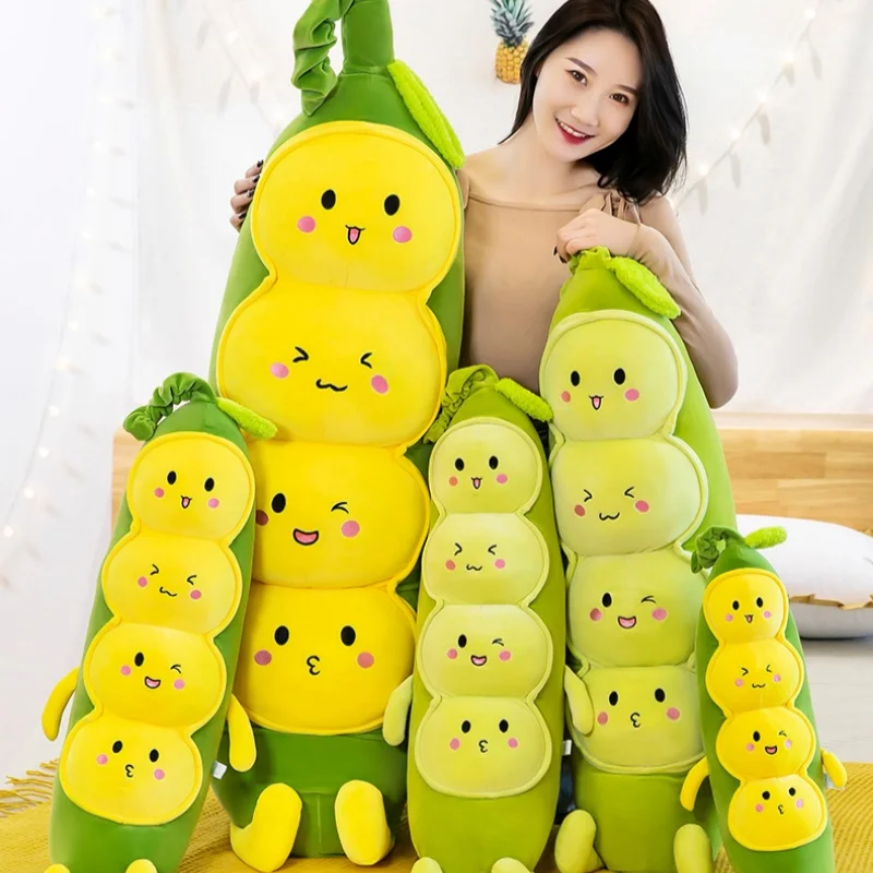 60 cm-80 cm roztomilý zelený hrášok Caterpillar vankúš plyšová hračka dlhá spánková bábika pre dievčatá narodeniny Darček pre bábiku Doll Sofa Dekore