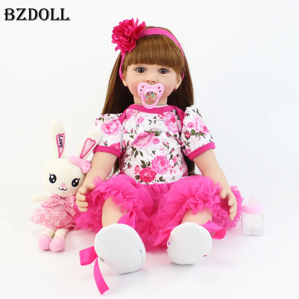 60 cm mäkký silikón znovuzrodený detský bábikový hračky ako skutočná vinylová princezná batoľa živé Bebe dievča bonecas k narodeninám darček k narodeninám
