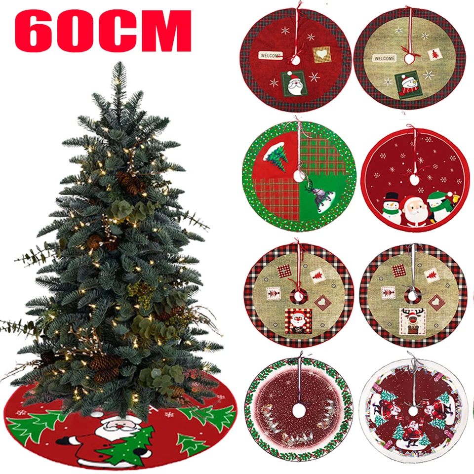 60 cm vianočný stromček sukňa snehuliak Reindere Snowflake Červené vianočné ozdoby Vianoce stromové sukne Matky vianočné dekorácie sviatkov