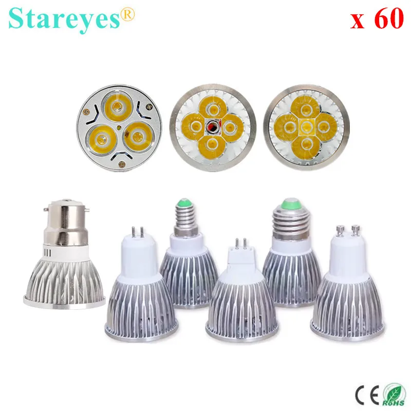 60 ks 3W 4W 5W GU10 E27 B22 E14 GU5.3 MR16 MR16 Stlmiteľné LED pozorovacie lampa LAMP Downlight LED LED žiarovka LED žiarovka LED LIGH Lighting Lighting