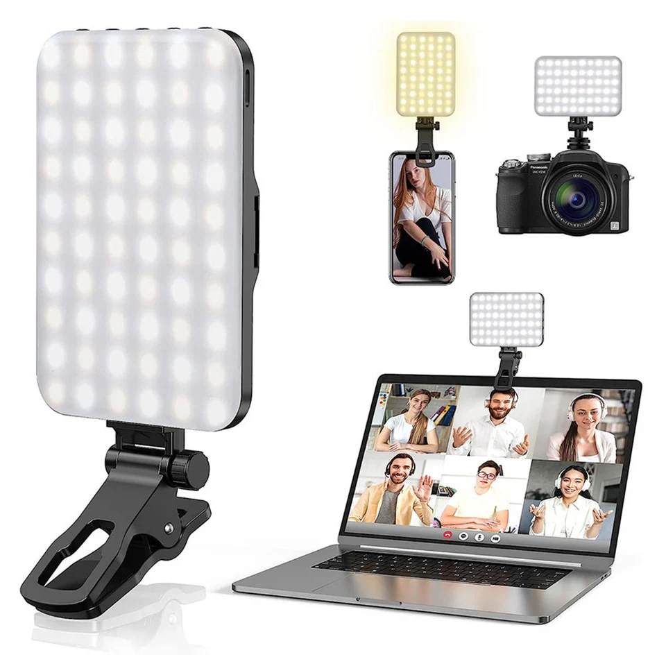 60 LED prenosné selfie Light 3 Svetlé režimy 10-úrovní jasu 2200 mAh Nabíjateľné LED telefón LED telefón pre telefónny fotoaparát prenosný iPad