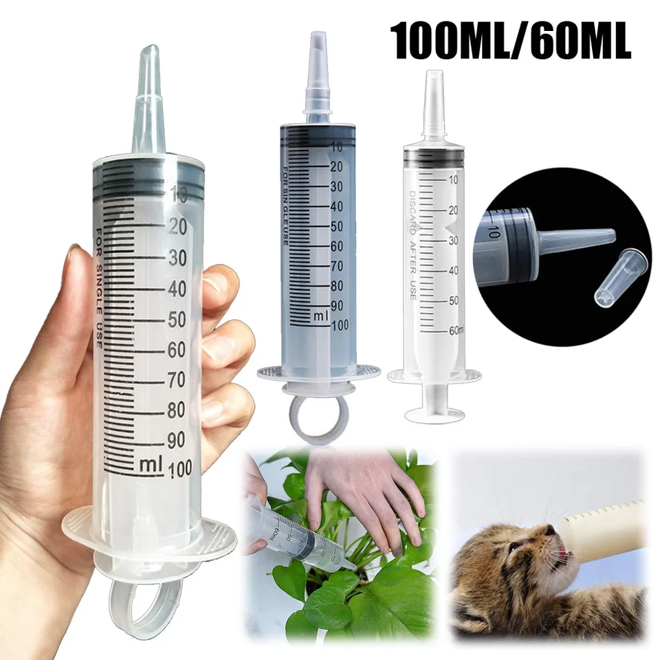 60 ml/100 ml meranie injekčnej striekačky lepidla klystýrový injekčný klystýri sterilný bez zalievania ihly na náplň na kŕmenie potravín pre zvieratá