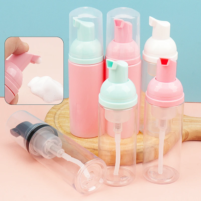 60 ml fľaše na čistenie mihalníkov Prázdne plastové plastické čistiace prostriedky na čerpadlo na pumpu Fľašu Fľašu šampón Šampón Nenotesné náradie make -upu