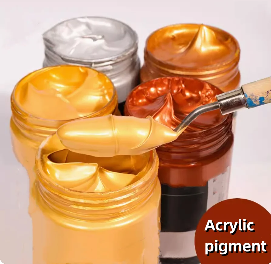 60 ml zlatého farby kovová akrylová farba, nepremokavá farba, ktorá nie je vyblednutá pre sochu sfarbenie domácich majstrov ručných odevov maľované graffiti pigmenty