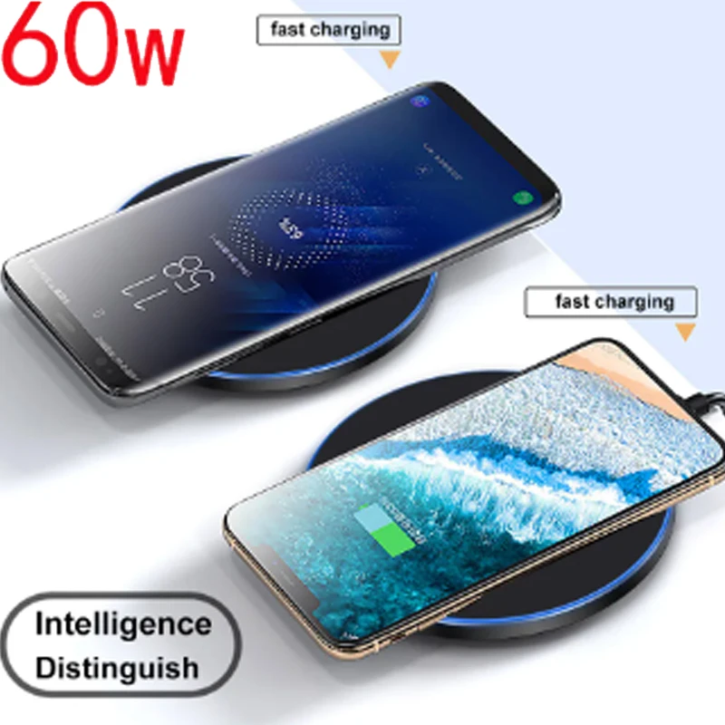 60 W bezdrôtový nabíjací telefón Rýchle nabíjacie nabíjacie nabíjačka pre LG Wing Velvet G9 G7 G8 V30 V50 V50 V60 Q G8S V35 BlackView BV6300 PRO OPPO