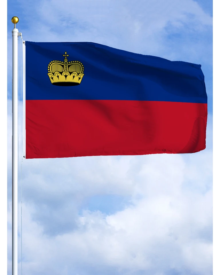 60 × 90 90x150 120 × 180 cm Lichtenstein Emblem Flag Polyester Tlačené bannerové gobelín pre dekoráciu