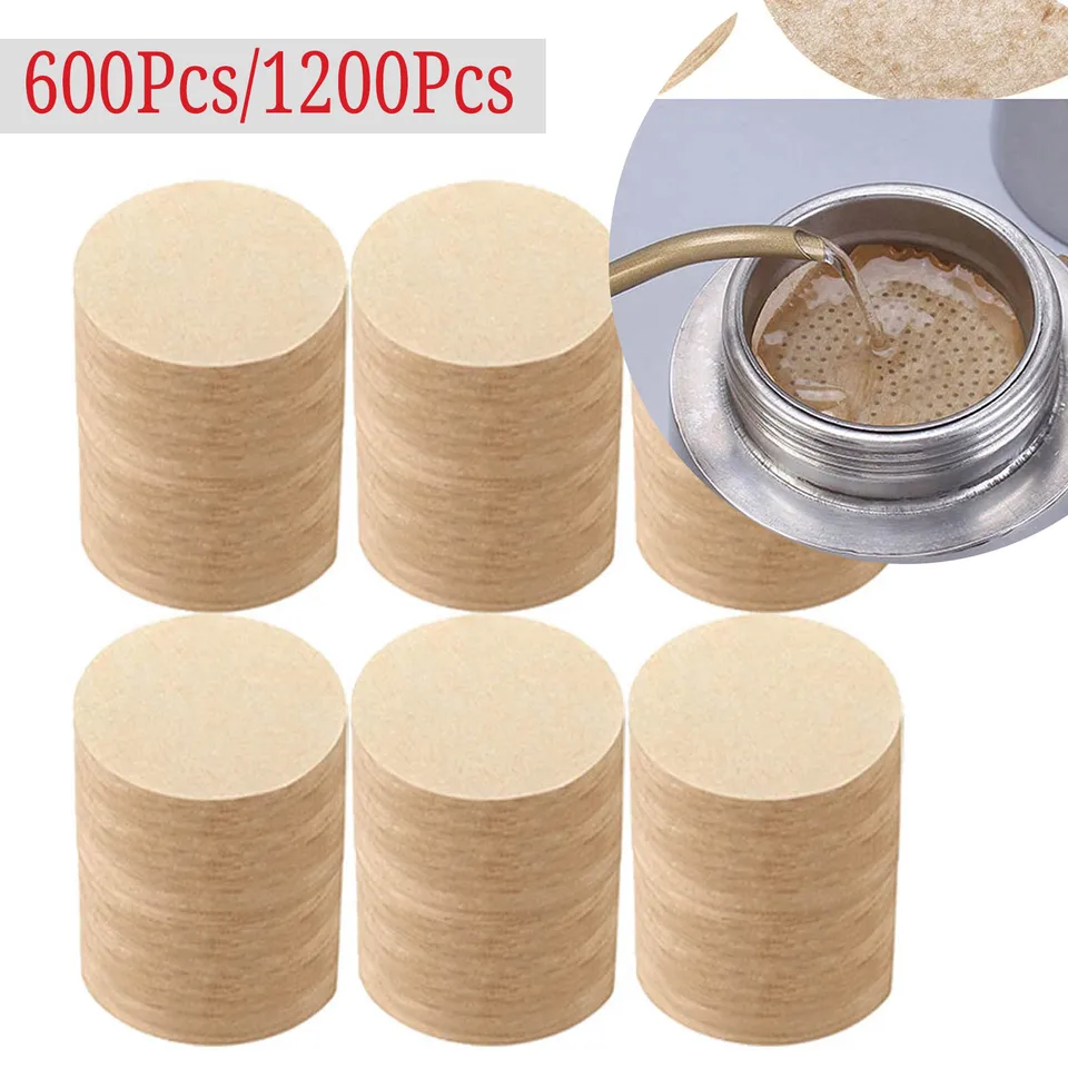 600 až 1200 listov Kávový filtračný papier Domov Rukoväť Špeciálny filter práškovej misky 64 mm vodný filtra