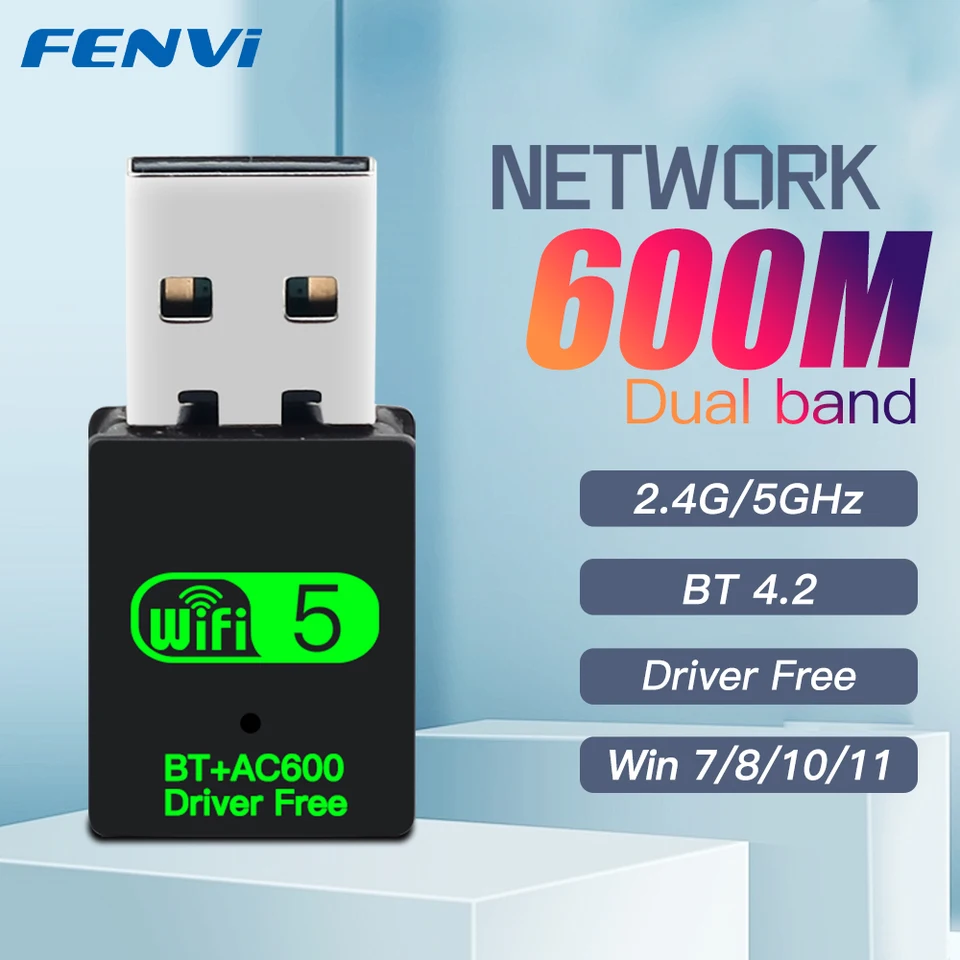 600 Mbps BT 4.2 Mini USB WiFi Wireless Adapter Dongle Dual Band 2.4g/5GHz WLAN Sieťová karta 802.11ac pre PC prenosný počítač Windows 7/8/10