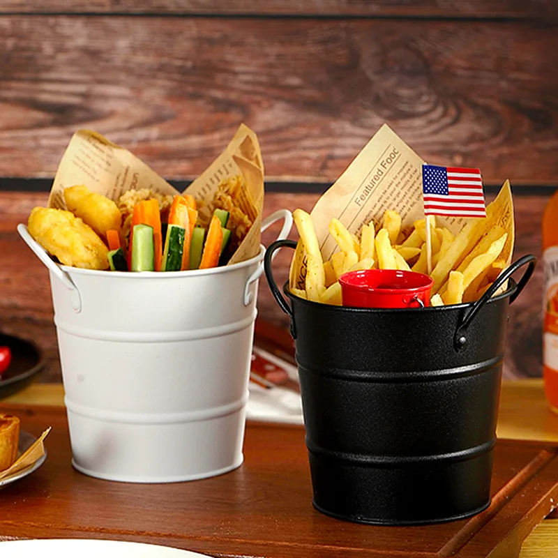 600 ml kaviarne Burger Shop Mini Fries Bucket Western Restaurant Bar ľadové vedro morské plody Bunop