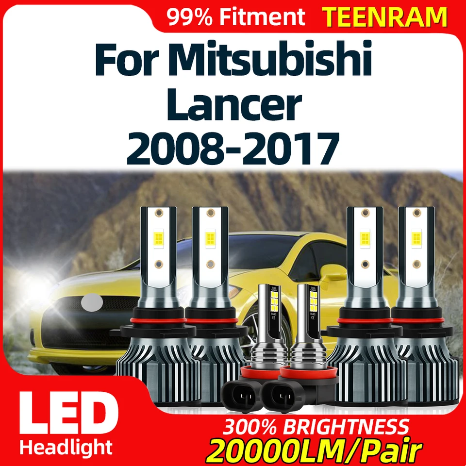 60000 lm CANBUS LED svetlá 360W Automatické žiarovky 12V svetlomety CAR pre Mitsubishi Lancer 2008-2012 2013 2014 2015 2015 2016 2017