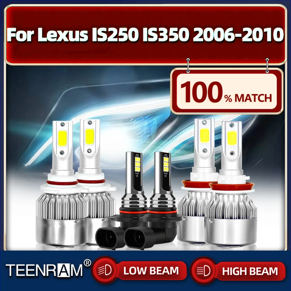 60000LM LED svetlomet H11 9005 HB3 Automatické svetlomety 9006 HB4 FOG Lights for Lexus IS250 IS350 2006 2007 2008 2009 2010 2010