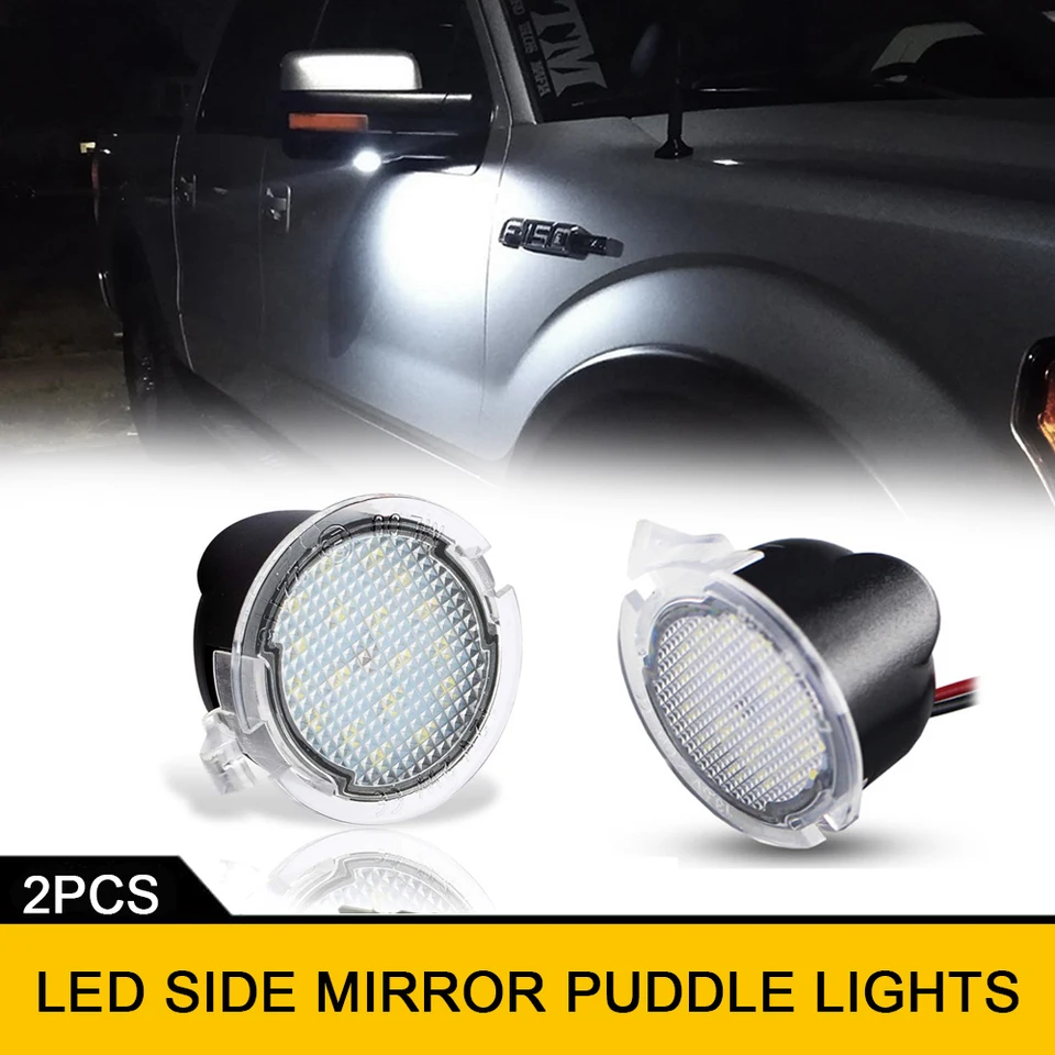 6000K biela LED pod bočnou bočnou bočnou spätnou zrkadlovou svetlom Puddle Light for Mercury Sable Montego Mk3 04-07 Ford Fold Fusion F-150 Raptor Raptor
