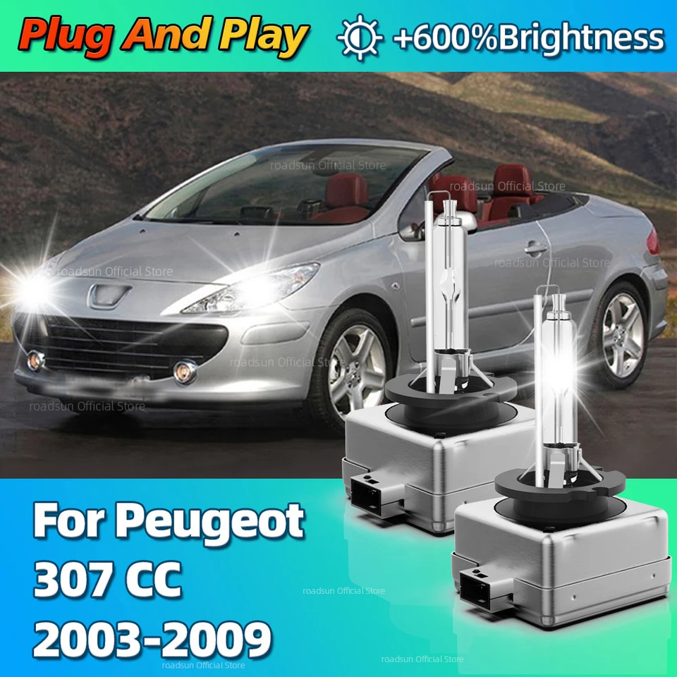 6000K HID Bulb Xenon Svetlomet Nahradenie 35 W automobilovej lampy pre Peugeot 307 CC 2003 2004 2005 2006 2007 2008 2009