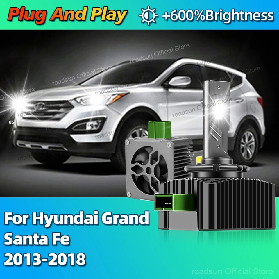 6000K LED svetlomety HID D3S Turbo Canbus Car Svetlá 30000 lm pre Hyundai Grand Santa Fe 2013 2014 2015 2016 2016 2017 2018