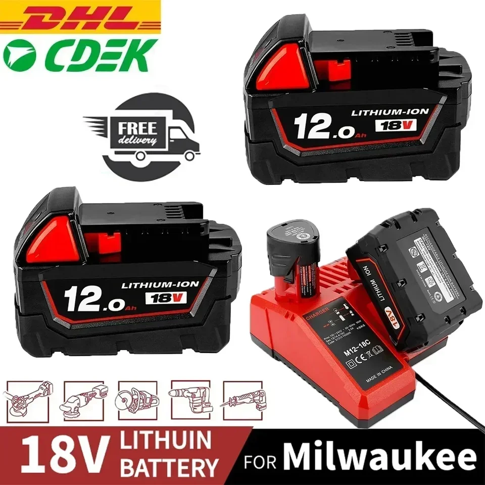 6000MAH/9000MAH pre Milwaukee M18 18V Nahradenie za Milwaukee M18B5 XC LI-ION BATTERSE 48-11-1815 48-11-1850 2604-22 2604-20