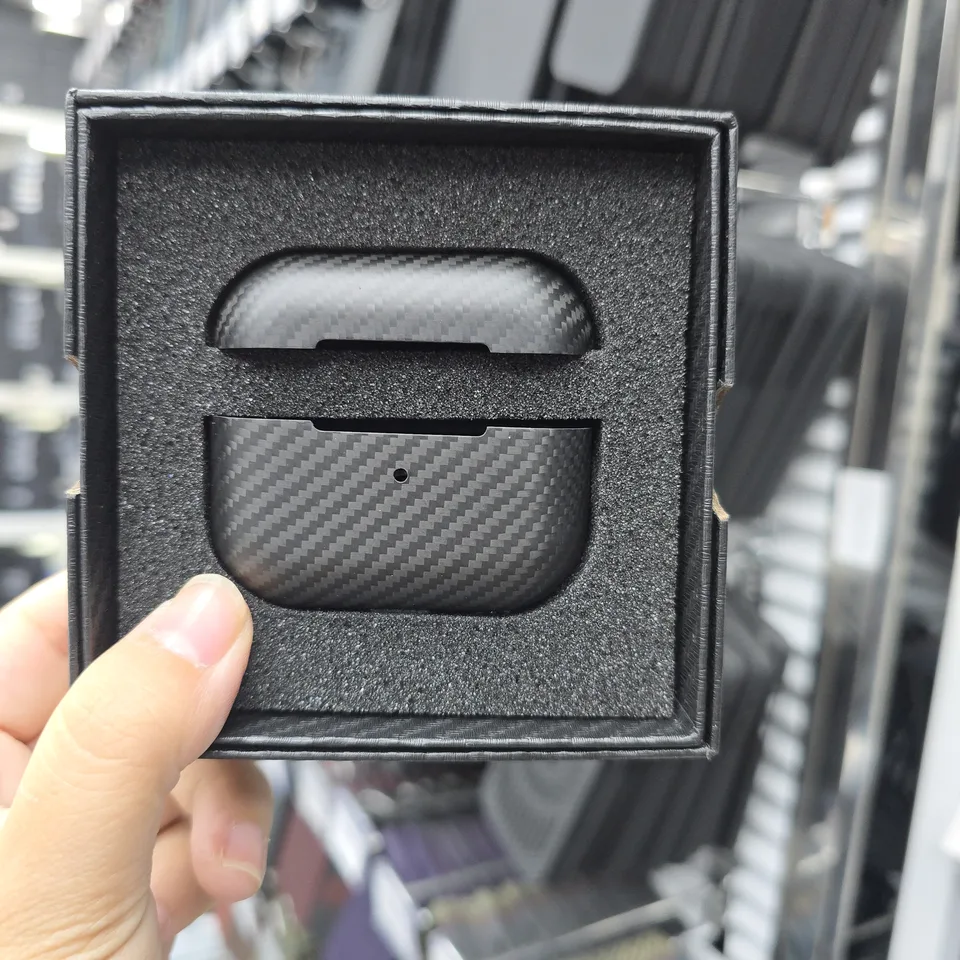 600D puzdro na uhlíkové vlákno pre AirPods Pro 2 Ultra tenké puzdro na slúchadlá s jemným zrkadlom pre aramidové vlákno pre Airpods