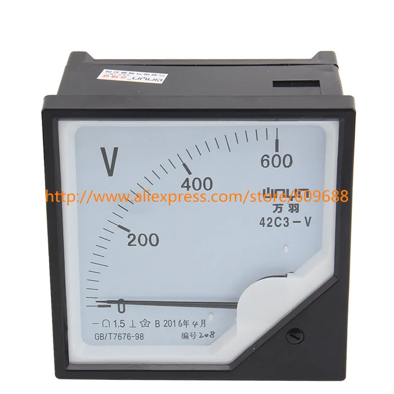 600V 42C3 DC Voltmeter meter DC 600V 42C3-V 120*120