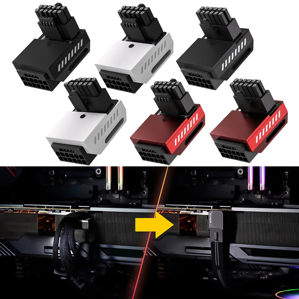 600W 12+4pin napájací konektor GPU 90 stupňov pravý uhol 16pin 12VHPWR PCI-E 5.0 16pin napájací adaptér pre RTX 3090TI 4070TI 4080