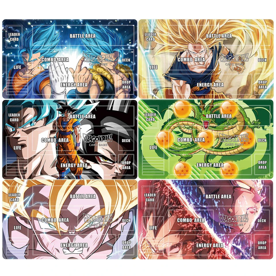 600x350x2mm Dragon Ball Super Saiyan Board Game Card Mat Tcg Son Goku Vegeta IV Single Battle Table Pad Anime Card Darček