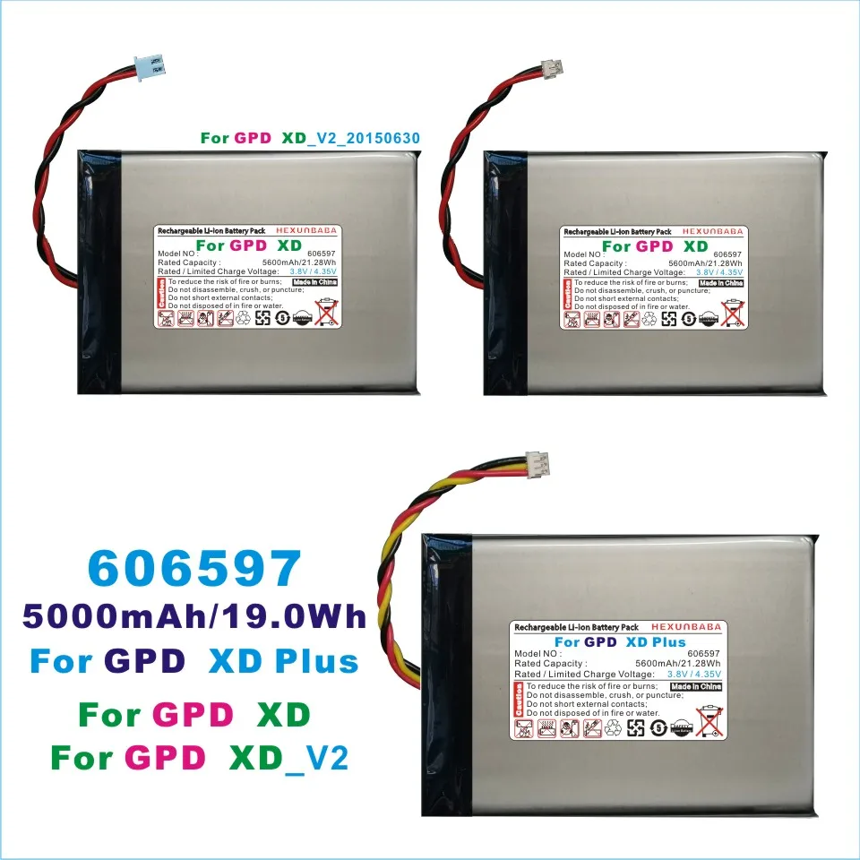 606597 3,8V 5600MAH 606597 Polymer Li-ion batéria pre GPD XD Plus ručný herný notebook, GamePad Tablet PC V107 V108
