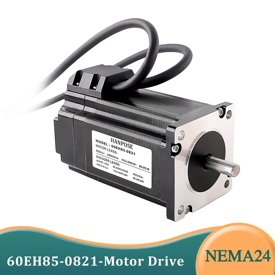 60EH85-0821 CN Hybridný nevlastný motor NEMA24 Krokový ovládač Motor Ovládač s uzavretou slučkou Vodič vozidla 4,0A 2,8 NM