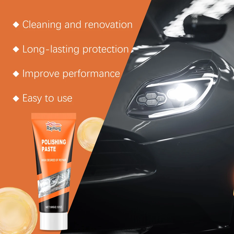 60G Obnovca súprava na obnovenie svetlometov so špongiou a uterákom Znášajúcich svetlomet Scratch Odstráňte rekonštrukčné náradie automobilovej lampy Last Pasta Pasta