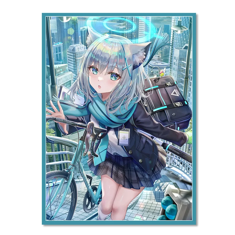 60ks 67x92mm holografické rukávy kariet Rikuhachima Aru Cartoon Character Dalked Držiteľ kariet pre herné karty MTG/PKM