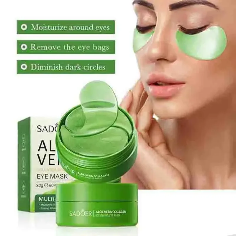 60ks aloe vera kolagén očná maska ​​Anti Dark Circles Eyes Eyes Hydratujúci anti-browles očné náplasti oči starostlivosť o pleť Produkty