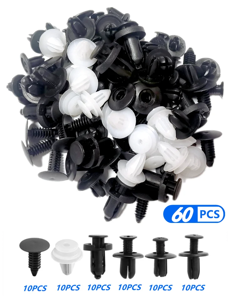 60ks Car Contence Clip Clip Coll skrutka pre Mercedes Benz W220 W202 W210 W203 W204 W163 W639 W638 W168 Vito Viano C180