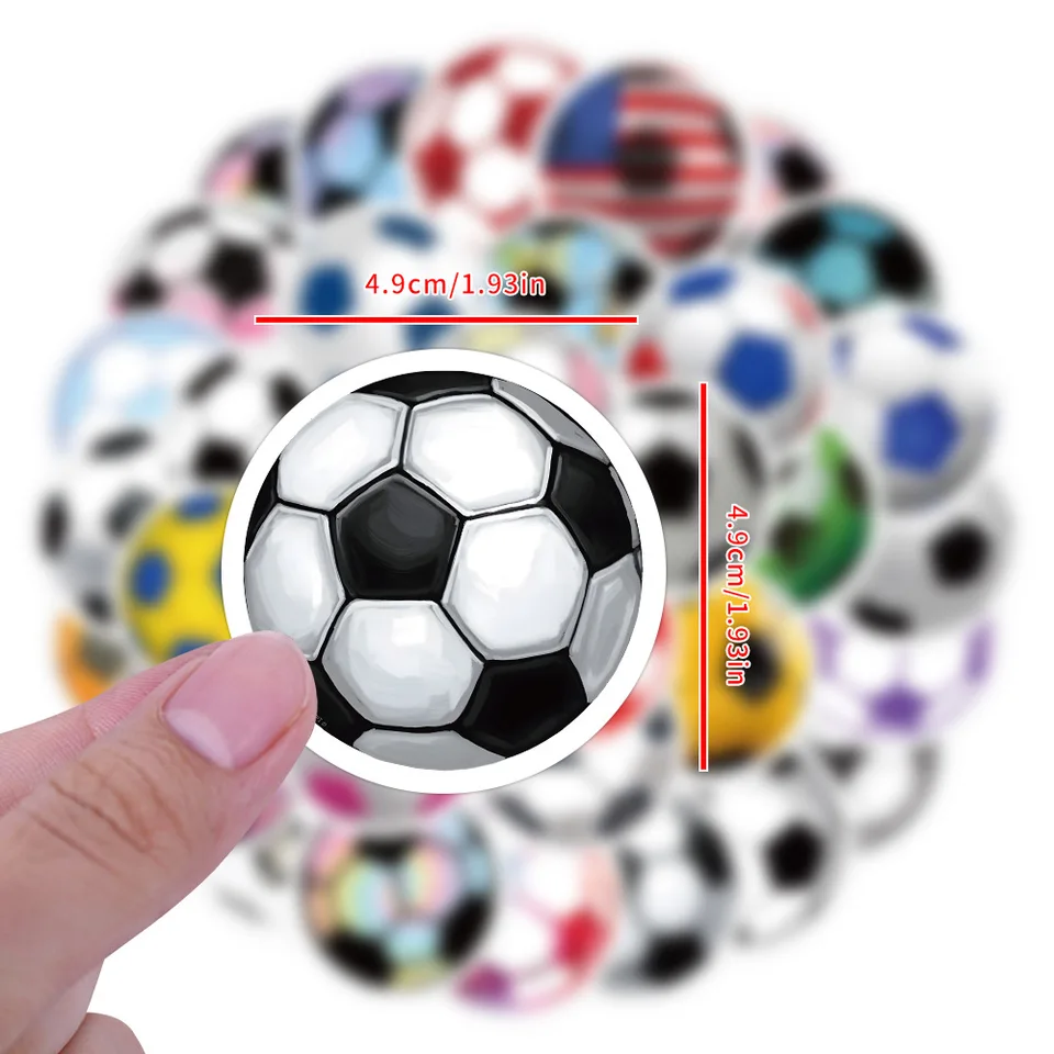 60ks futbalové futbalové športové nálepky Cool módne vinylové obtisky pre notebook telefón s batožinou Scrapbook Car Skateboard Classic Hračky