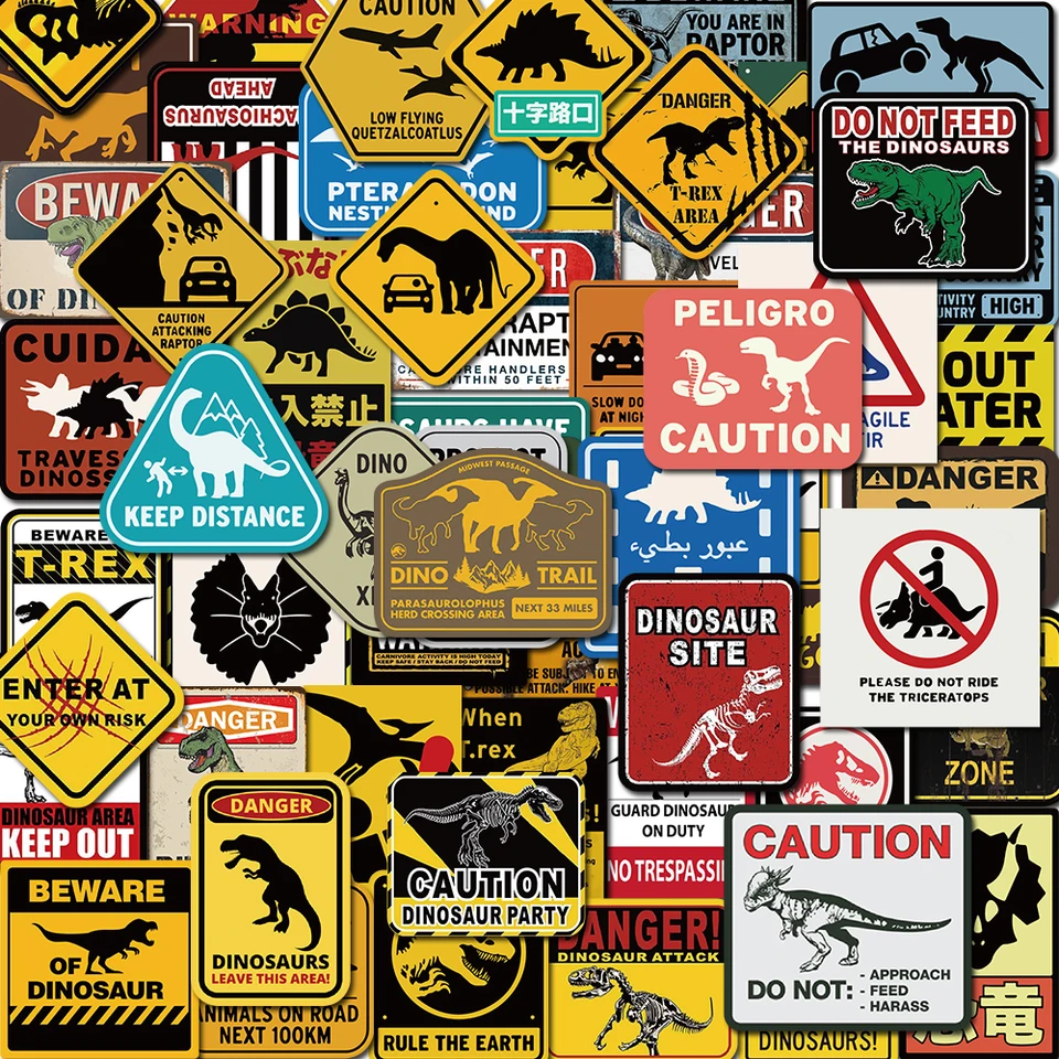 60ks Jurassic World Signs Dinosaur Painting Vintage nálepky rastlín batožina motocykel bicykel prenosné nálepky graffiti nálepka