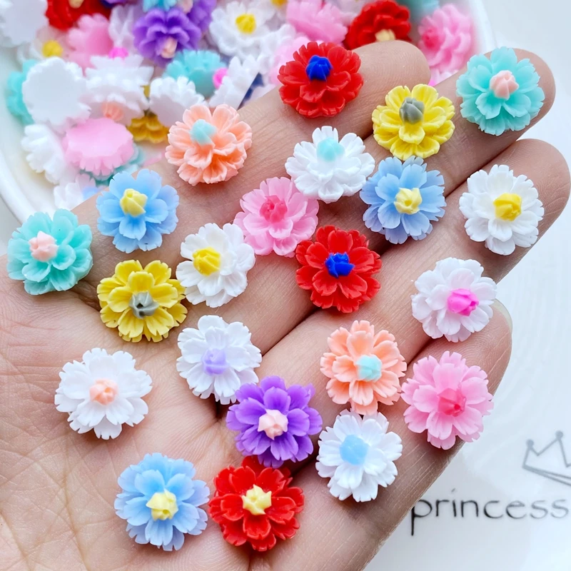 60ks Nový 12 mm roztomilý mini kvetina plochá zadná živica Cabochons Scrapbooking DIY šperky remeselnícke dekorácie Accessorie