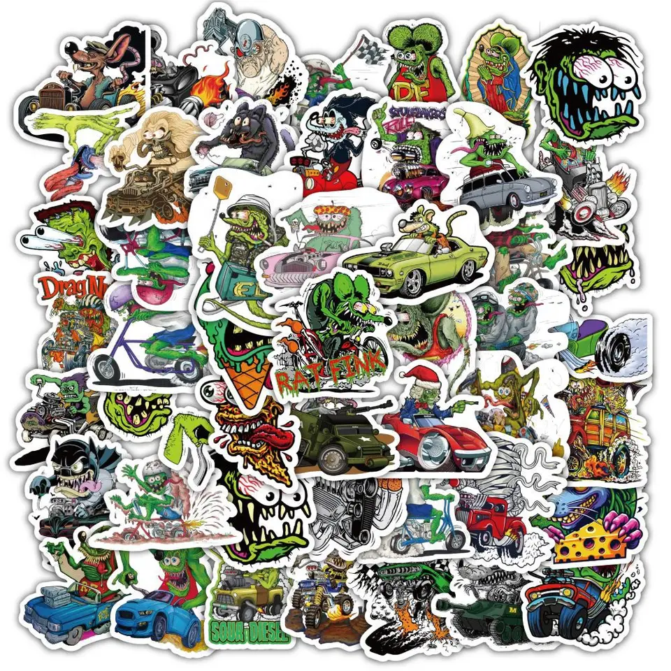 60ks príbehy o potkanom Fink Sticker Animal Mouse Creative mobilný telefón puzdro na gitaru notebook DIY dekoratívny paste papier