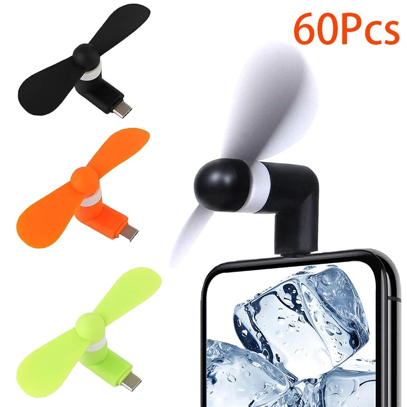 60ks USB Typ C Mini ventilátor typu C Malý ventilátor pre fanúšikov telefónu pre Samsung Galaxy Note A12 A10 A9 STRES S22 S21 S10E S9 A9S