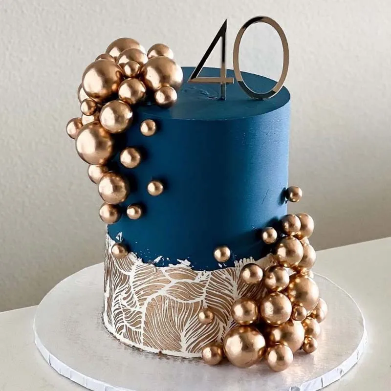 60ks zlaté gule torty torty 4 Zlato Gold Faux Balls Stop