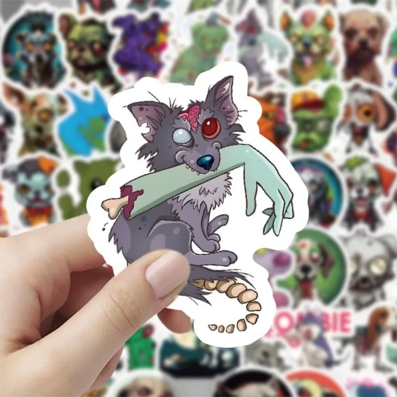 60ks Zombie Dog Gothic Horror Stickers Ručný účet Materiál Horor Zvieratá DIY Telefón Notebook prenosný gitarový nálepka darček