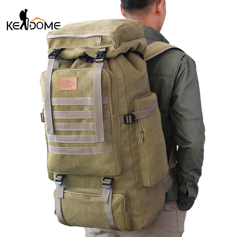 60L veľkú tašku Canvas Batoh taktické tašky kempovanie turistika Rucksnack Mochila Tactica Travel Molle Men Outdoor XA84D