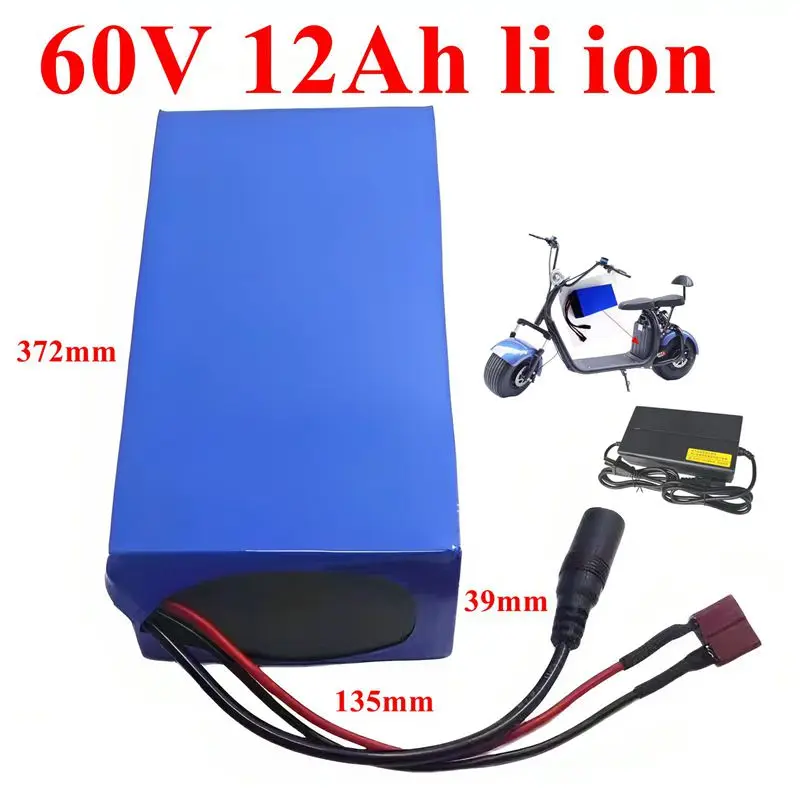 60V 12AH lítium-iónovej batérie 18650 BMS pre dvojzložku CityCoco Scooter CityCoco 350W 750W Výmena motora + 2A nabíjačka