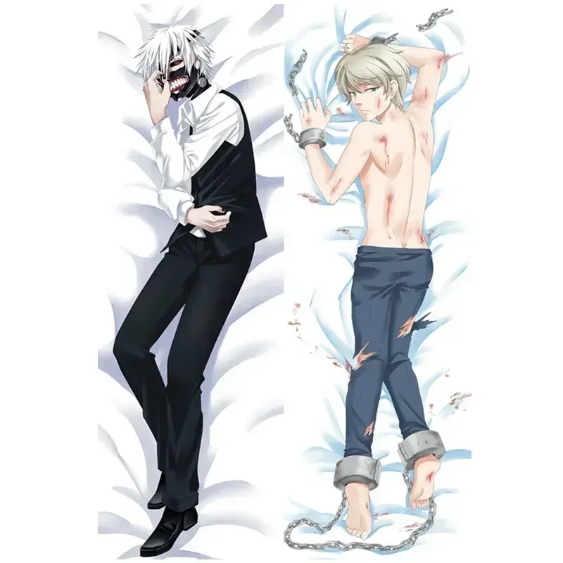 60x180cm Polyester Anime Tokio Ghoul Kaneki Ken Dakimakura obojstranná 3D tlačiareň Objímanie tela vankúš pokrýva darčeky