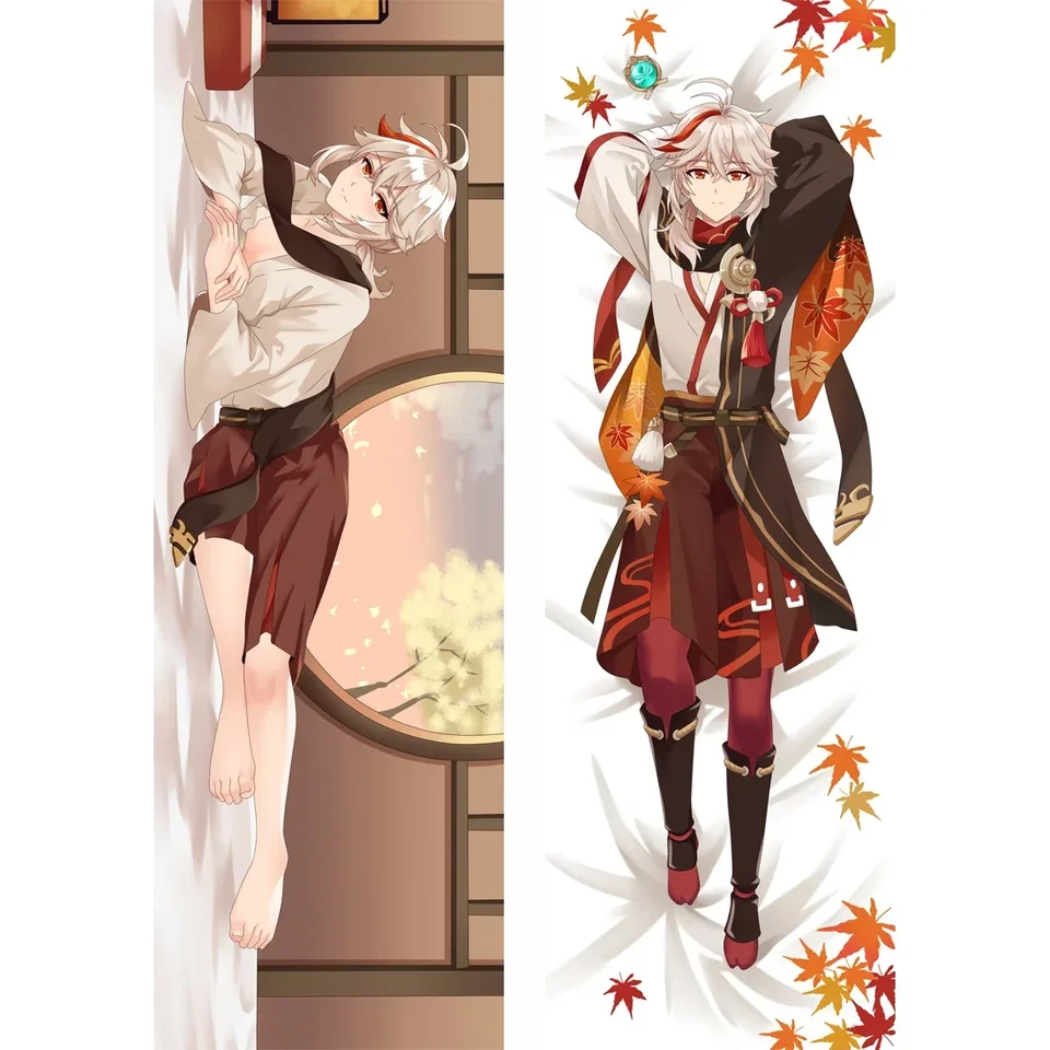 60x180cmgenshin náraz dakimakura kaedehara kazuha objíma vankúš tela vankúš Muž Otaku hádzanie kostýmov vankúšový kryt puzdro broskyňa koža
