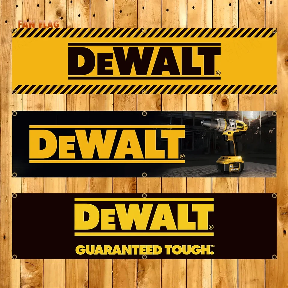 60x240cm Nástrojové boxy Dewalts Banner Vlajka digitálnej tlače Banner pre garážové nástenné umenie výzdoba dverí s mosadznými priechodkami