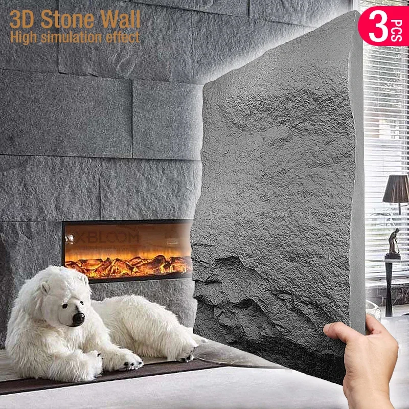 60x40cm boxová kamenná textúra 3D nástenný panel Rhombus rezanie dekorácie obývacia izba tapeta nástenná maľba kamenná tehla 3D nástenná nálepka vodotesná