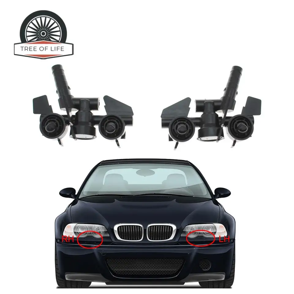 61674290867 predný nárazník Svetlejová podložka Spray Trys Dys Dysle Cover pre BMW 3 Series E46 M3 3325I 330I 328I 2000 323CI 61674290868