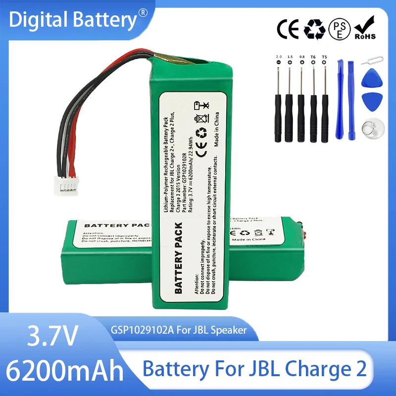 6200MAH 3,7V batéria pre JBL nabíjanie 2 Nabíjateľné batérie GSP1029102A pre JBL Special Edition Littium Batck Banol