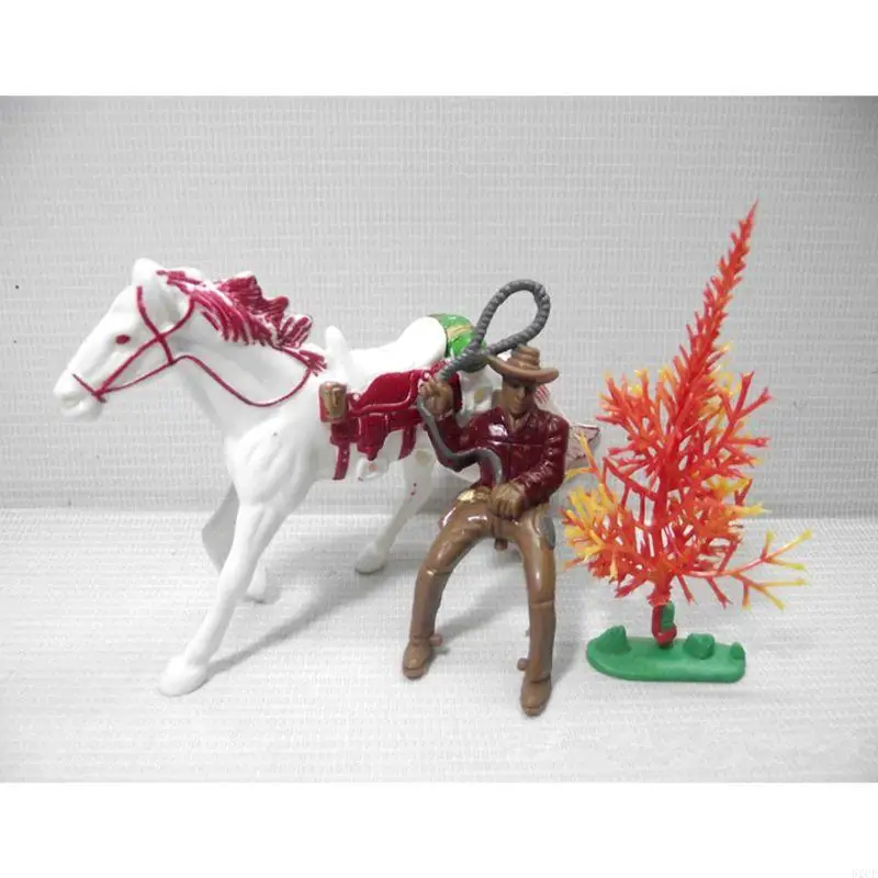 62CF Krásny plast vyrobený z Western Cowboy Model People Figure for Layout Scene Decoration Toy pre kreatívnu hračku pre pieskové stolíky