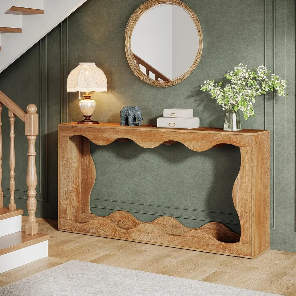 63 palcov Farmhouse Console Table s úložným priestorom, gaučový stôl za pohovkou, dlhý vchodový stôl, stôl konzoly na pohovke