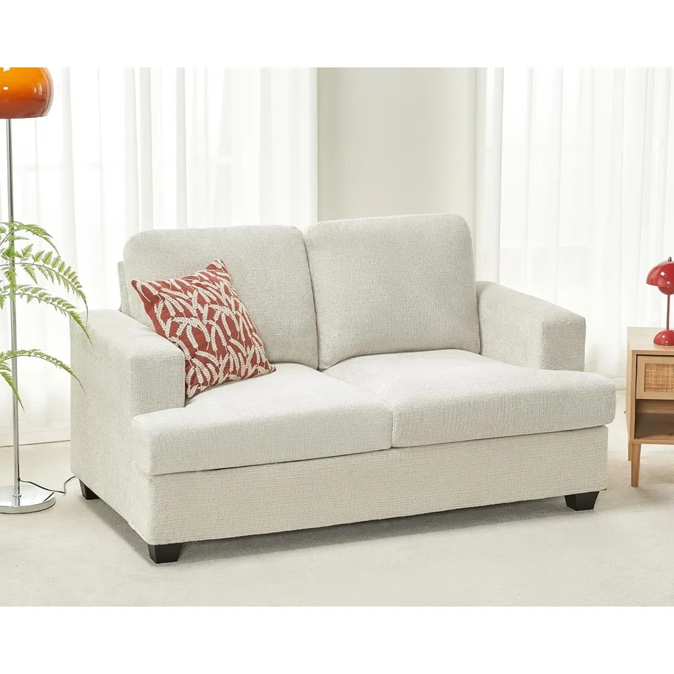 63in Modern Comfy Sofa Couch s extra hlbokými sedadlami, Lovesat for Obývacia izba Apartment Lounge, Béžová